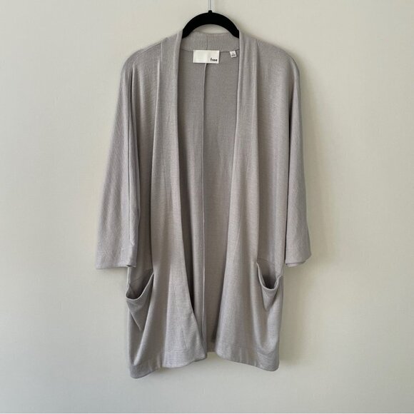 𝅺Aritzia Wilfred Free Grey Knit Cardigan Small - Picture 2 of 4